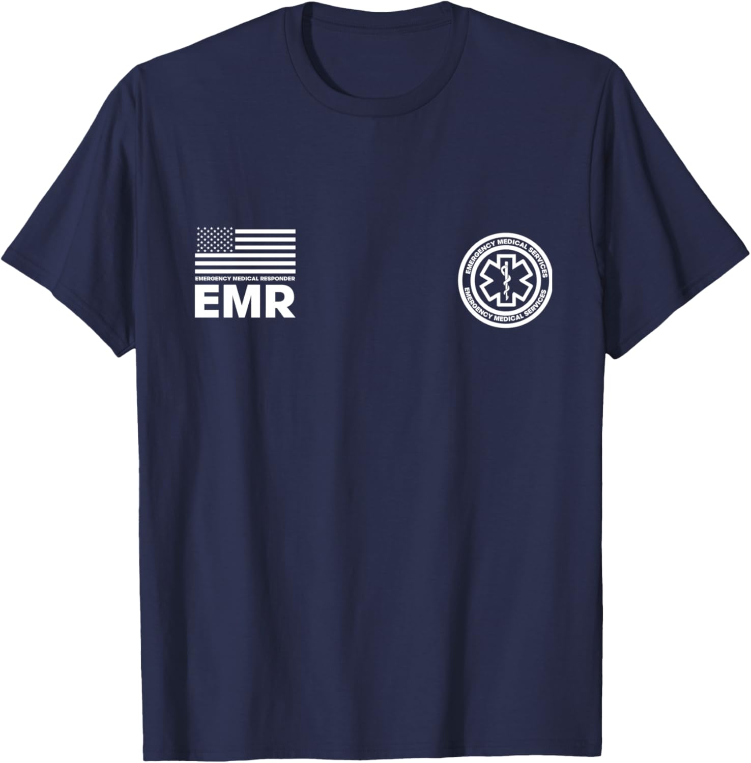 Emergency Medical Services (EMS) EMR (FRONT PRINT ONLY) T-Shirt - T-Shirt | Navy