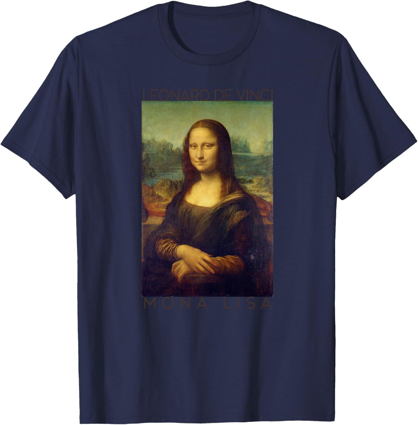 Mona Lisa Oeuvre d'art La Joconde de Léonard de Vinci Haut de Gamme T-Shirt - T-Shirt | Navy