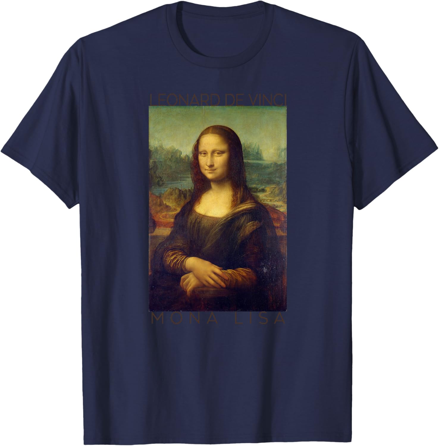 Mona Lisa Oeuvre d'art La Joconde de Léonard de Vinci Haut de Gamme T-Shirt - T-Shirt | Navy