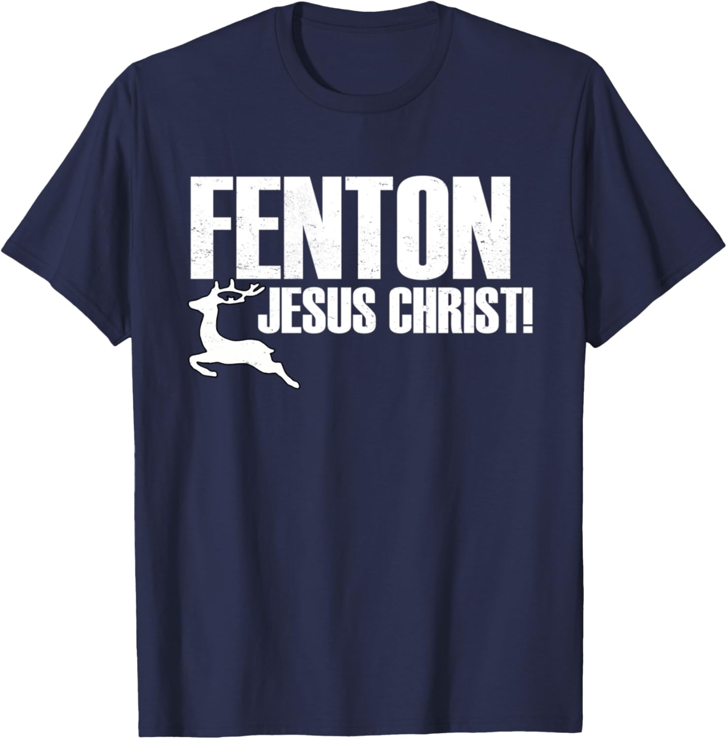 Vintage Jesus Christ, Deer Fenton Christian T-Shirt - T-Shirt | Navy