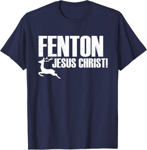 Vintage Jesus Christ, Deer Fenton Christian T-Shirt - T-Shirt | Navy