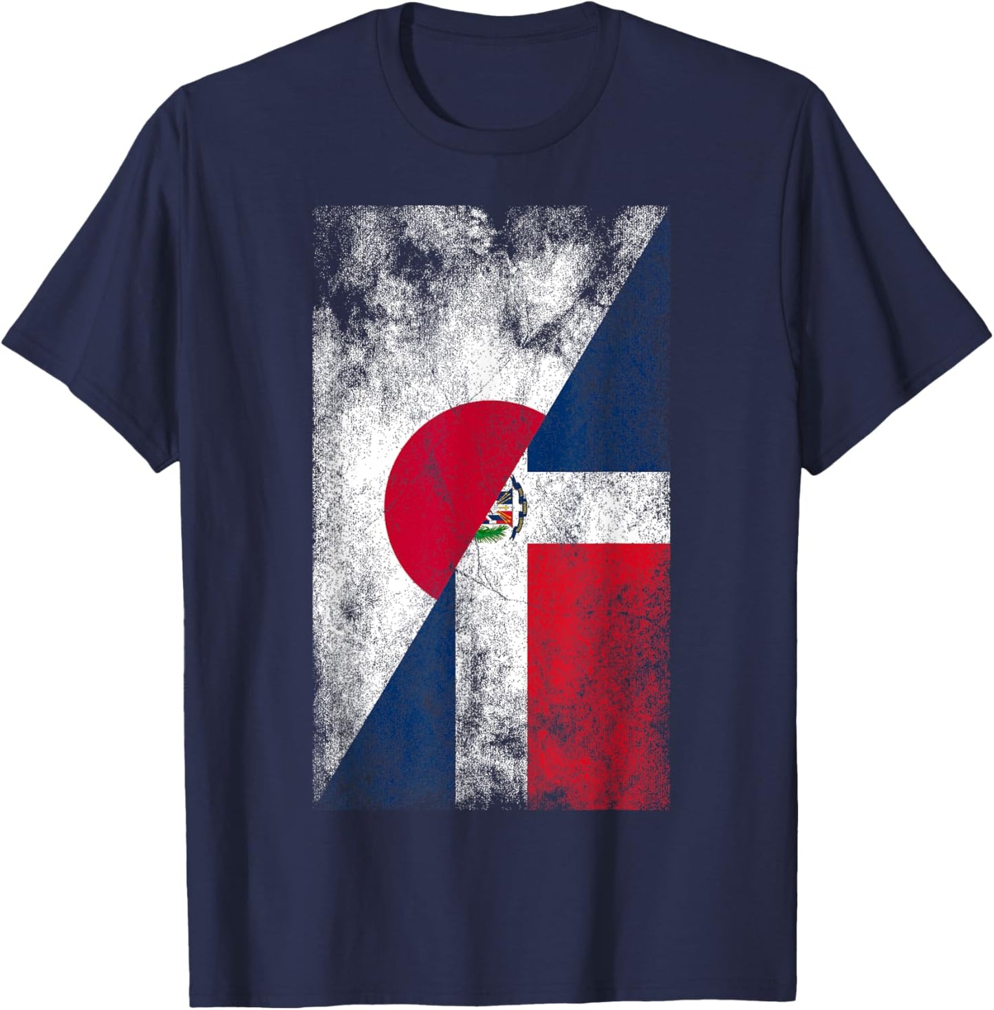 Japan Dominican Republic Flags - Japanese Dominican T-Shirt - T-Shirt | Navy