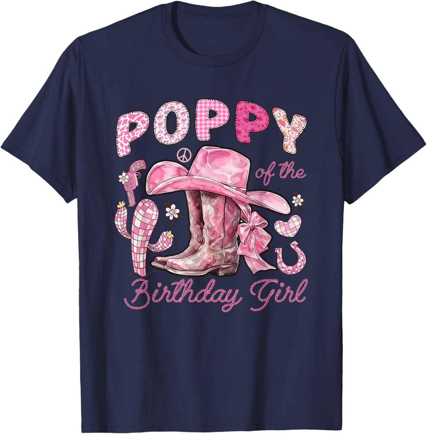Poppy of The Birthday Cow-Girl Rodeo Cow Girl Birthday T-Shirt - T-Shirt | Navy