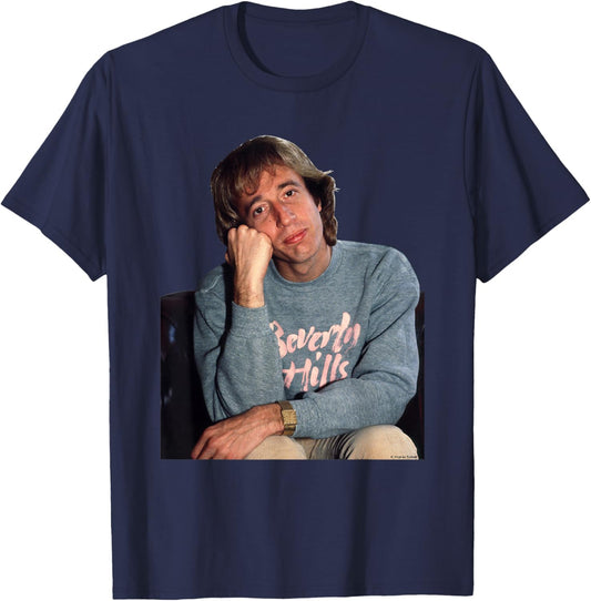 Robin Gibb of The Bee Gees by Virginia Turbett T-Shirt - T-Shirt | Navy