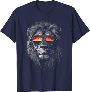 Retro Novelty Men Women Kids Boys Girls Funny Lion T-Shirt - T-Shirt | Navy