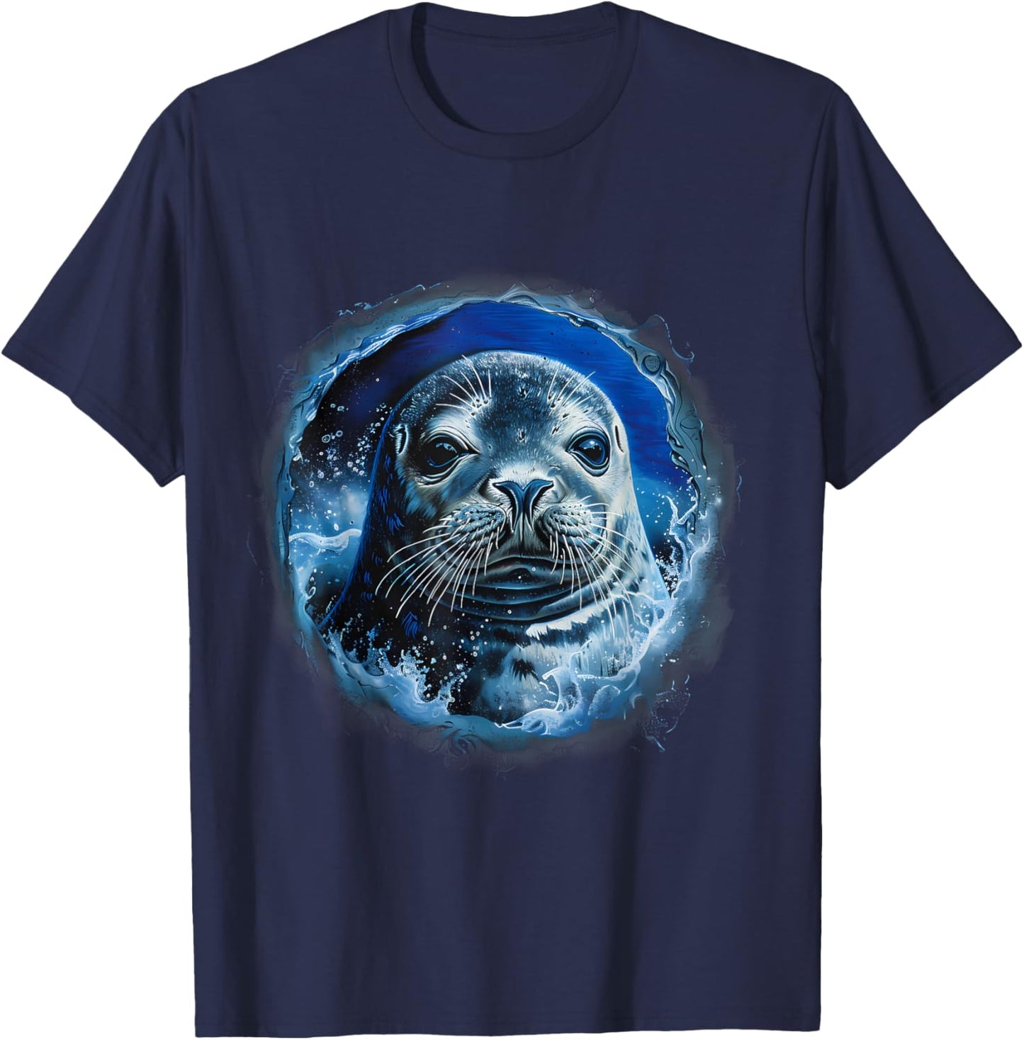 Seal Ocean Sea Seal Motif Sea Ocean Animal Marine Mammal T-Shirt - T-Shirt | Navy