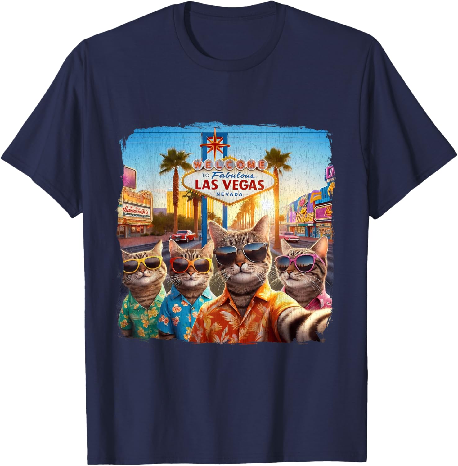 Las Vegas Nevada Souvenir Vacation Trip 2026 Gambling T-Shirt - T-Shirt | Navy