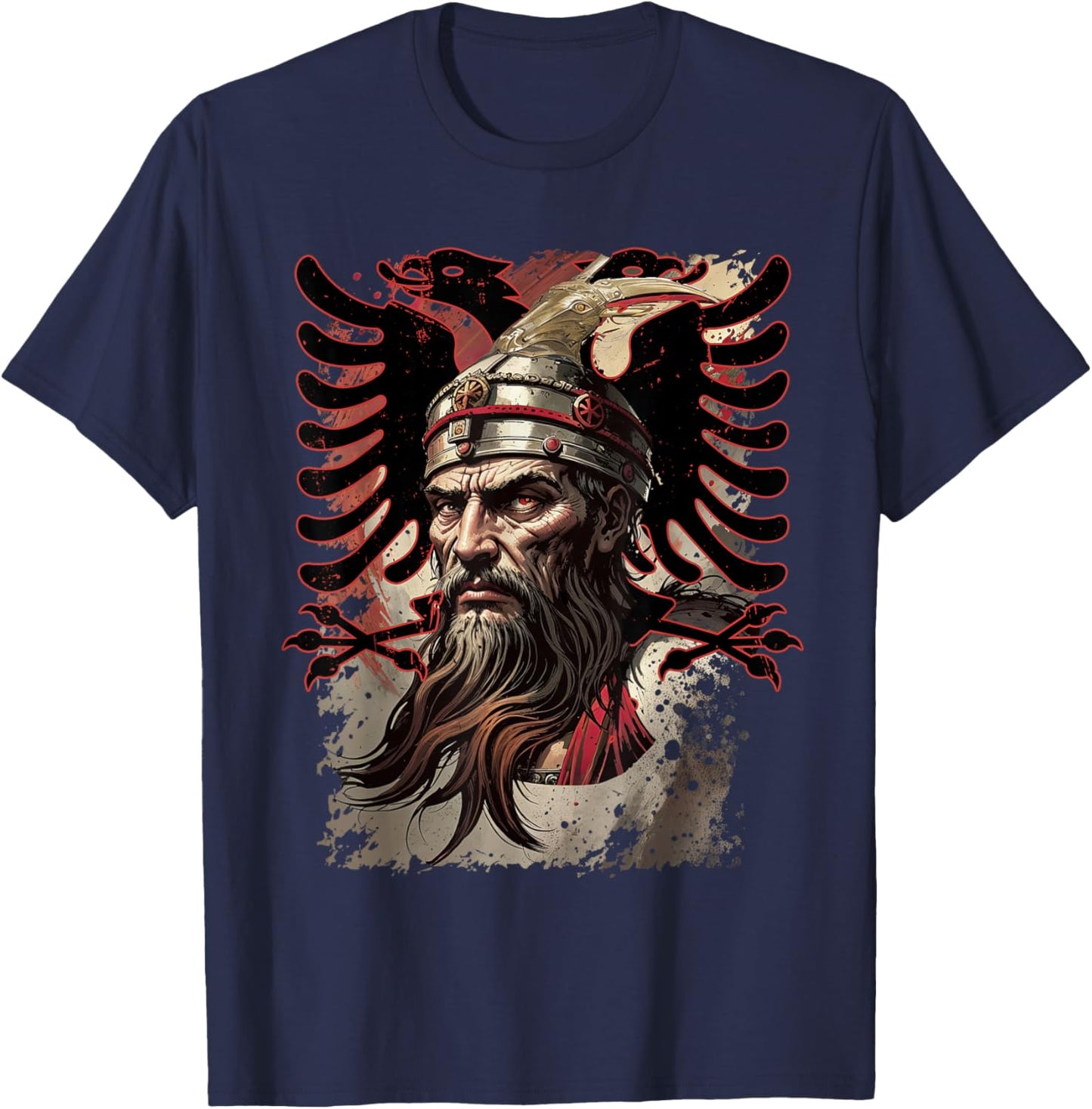 Skanderbeg Albania and Kosovo flag for a proud Albanian T-Shirt - T-Shirt | Navy