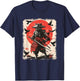 Samurai Cat, Japanese Warrior Art | Anime & Vintage Samurai T-Shirt - T-Shirt | Navy