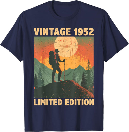 74 Years Old Gift Vintage 1952 Hiking Lover 74th Birthday T-Shirt - T-Shirt | Navy