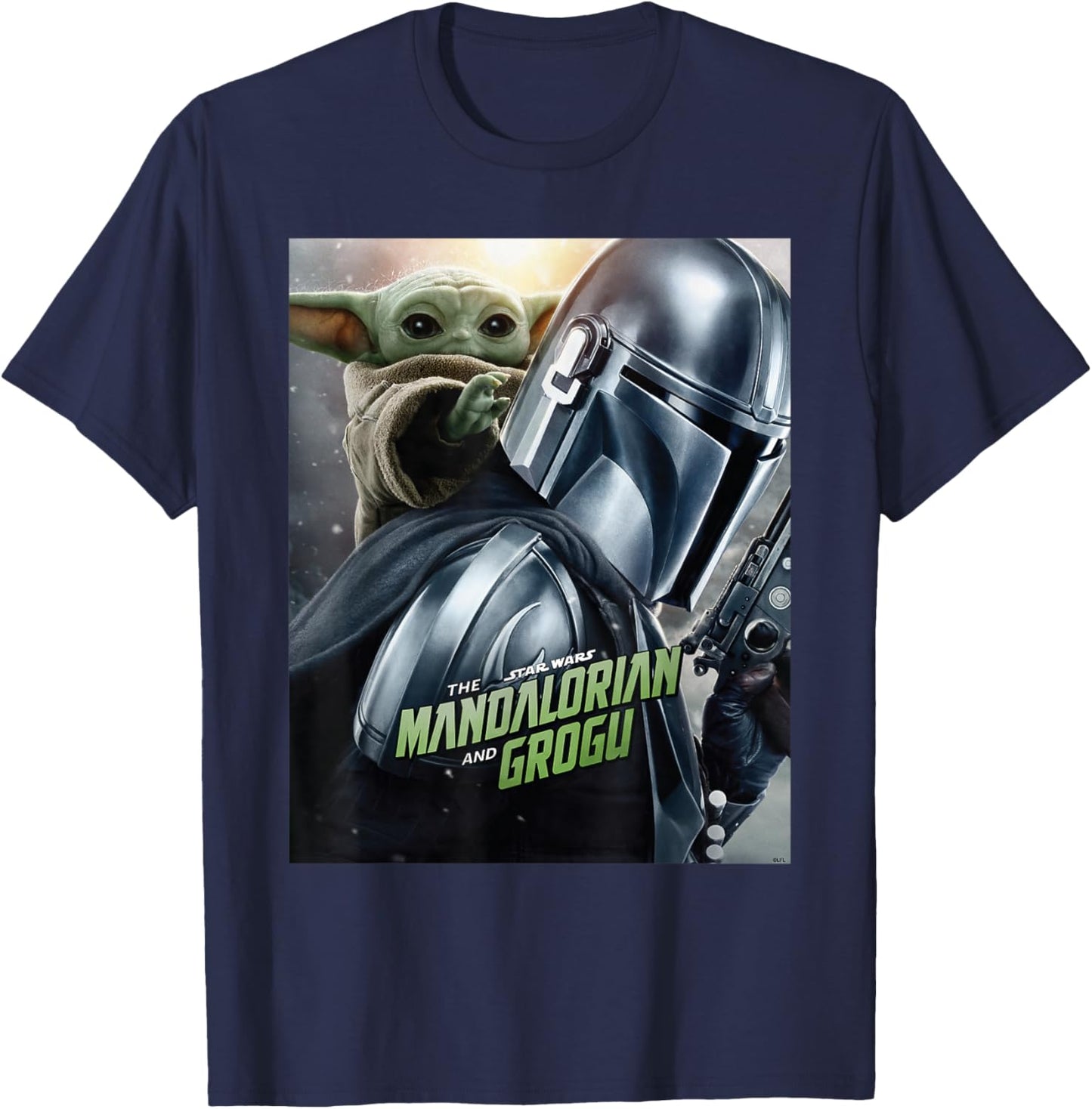 Star Wars The Mandalorian and Grogu Official Movie Poster T-Shirt - T-Shirt | Navy