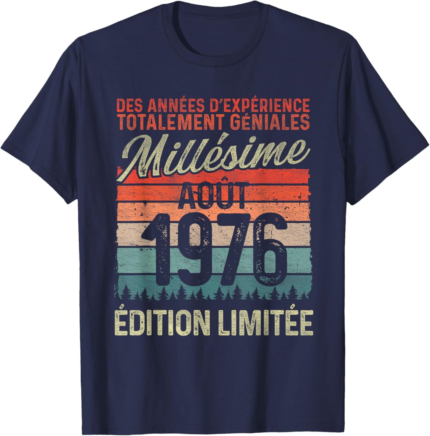 50 Ans Anniversaire Homme Millésime Fabriqué en Août 1976 T-Shirt - T-Shirt | Navy