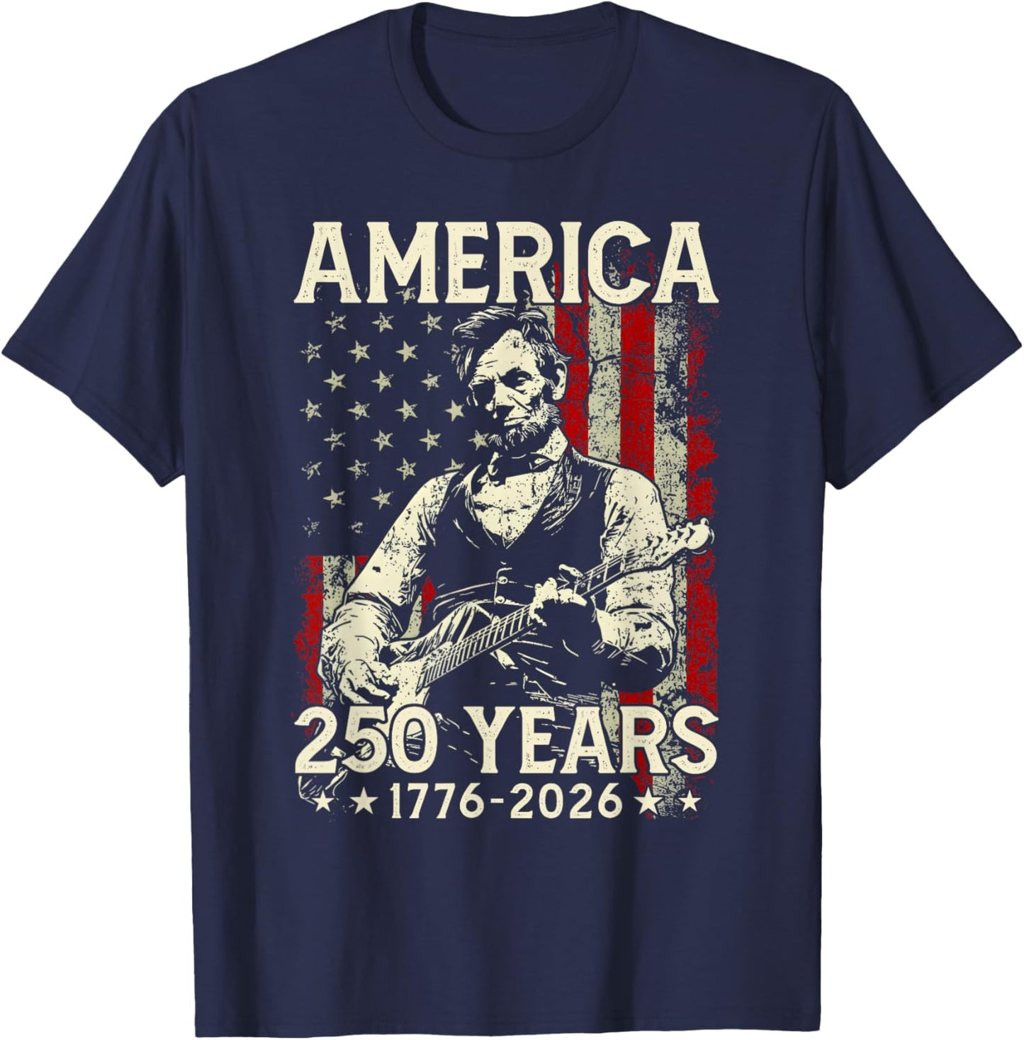 250 Years American 250th Anniversary USA Patriotic 4th July T-Shirt - T-Shirt | Navy