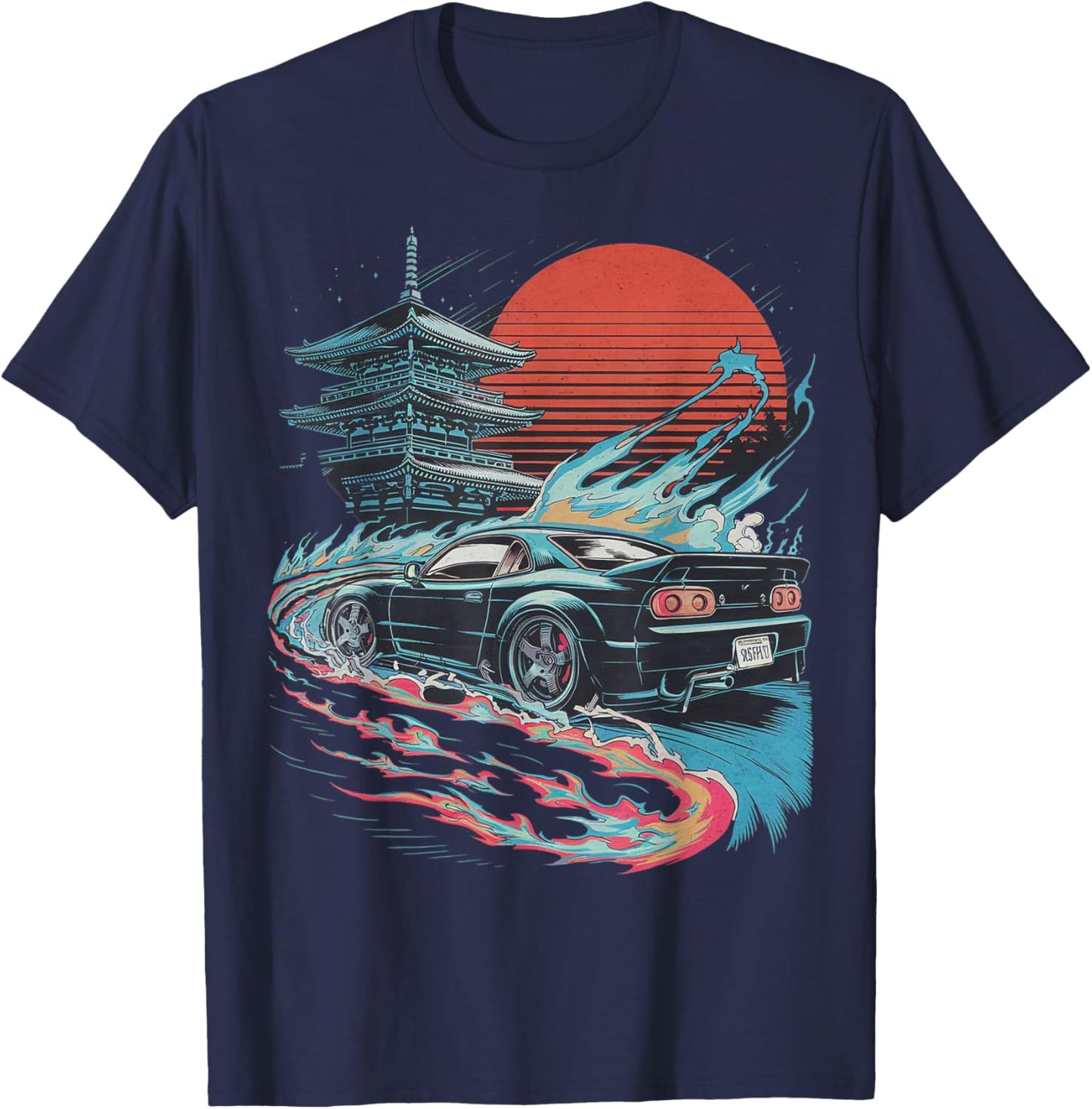 JDM car Japanese Retro Car Racing Drifting Legend Tuning T-Shirt - T-Shirt | Navy