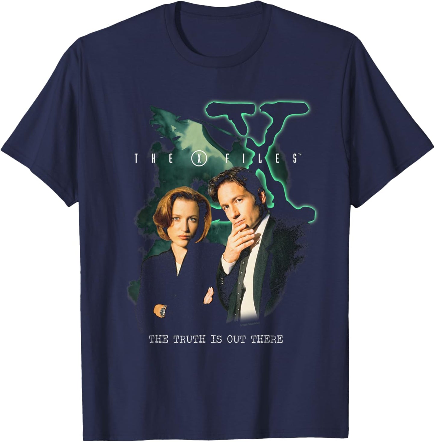 The X-Files Truth is Out There Alien Poster Retro 90's TV T-Shirt - T-Shirt | Navy