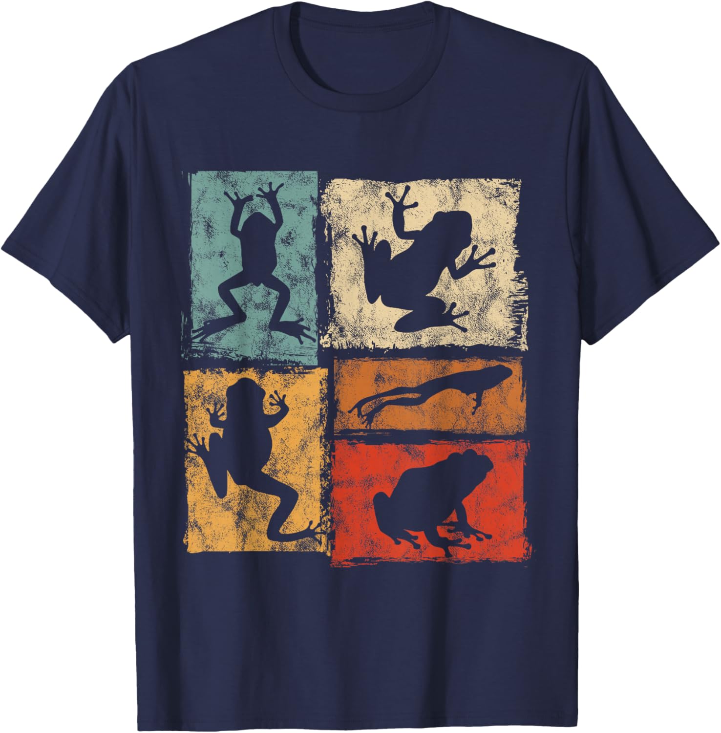 Vintage Frog Graphic Toad Moves Women Kids Retro T-Shirt - T-Shirt | Navy