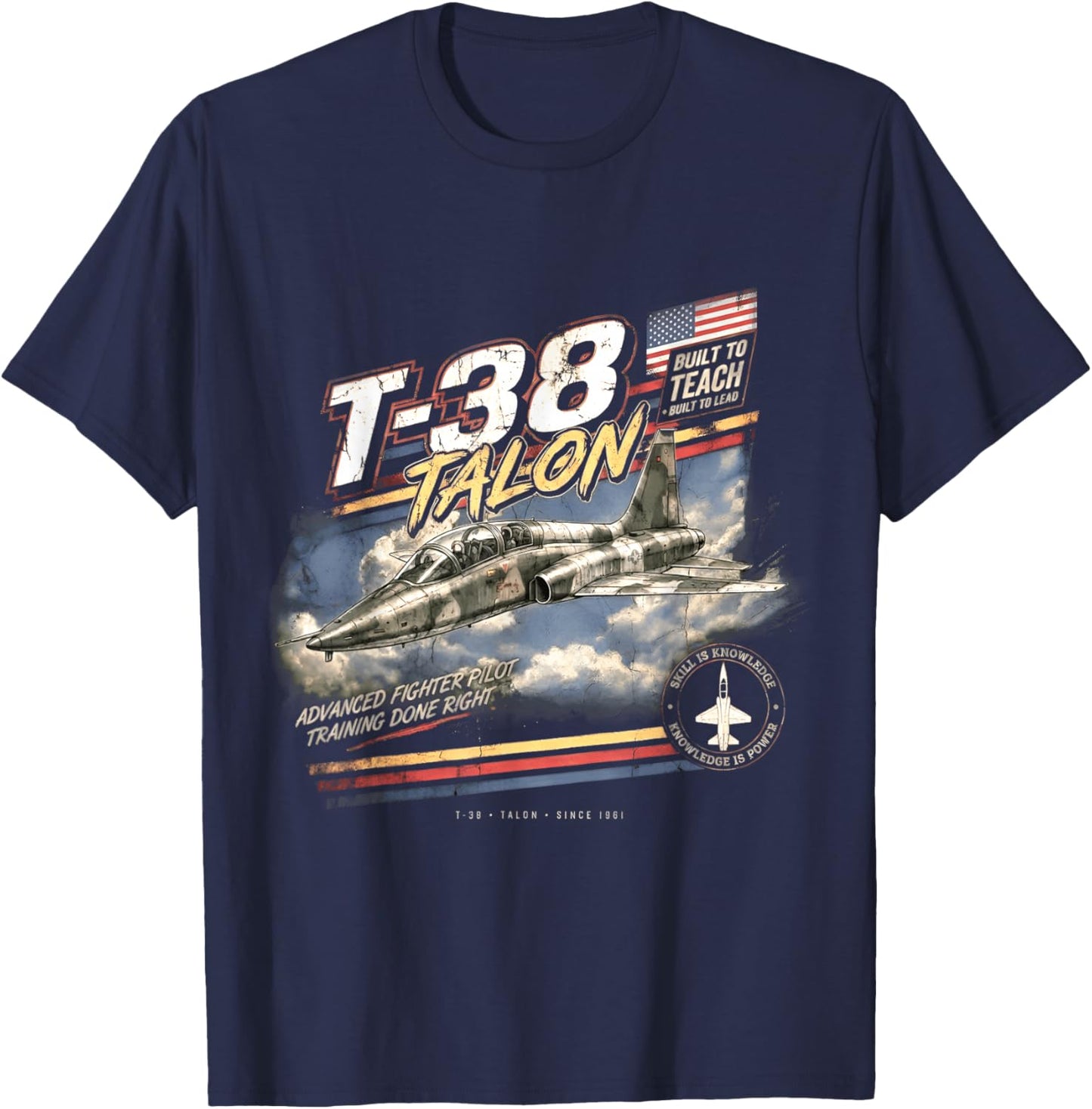 T-38 Talon Vintage/Retro Collectable Design T-Shirt - T-Shirt | Navy