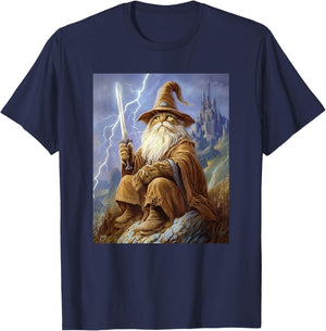 Dark Fantasy Feline Sorcerer Wizard Cat Women T-Shirt - T-Shirt | Navy