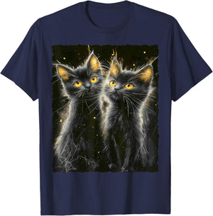 Cute Magical Cat Kitten Fantasy Art Design T-Shirt - T-Shirt | Navy