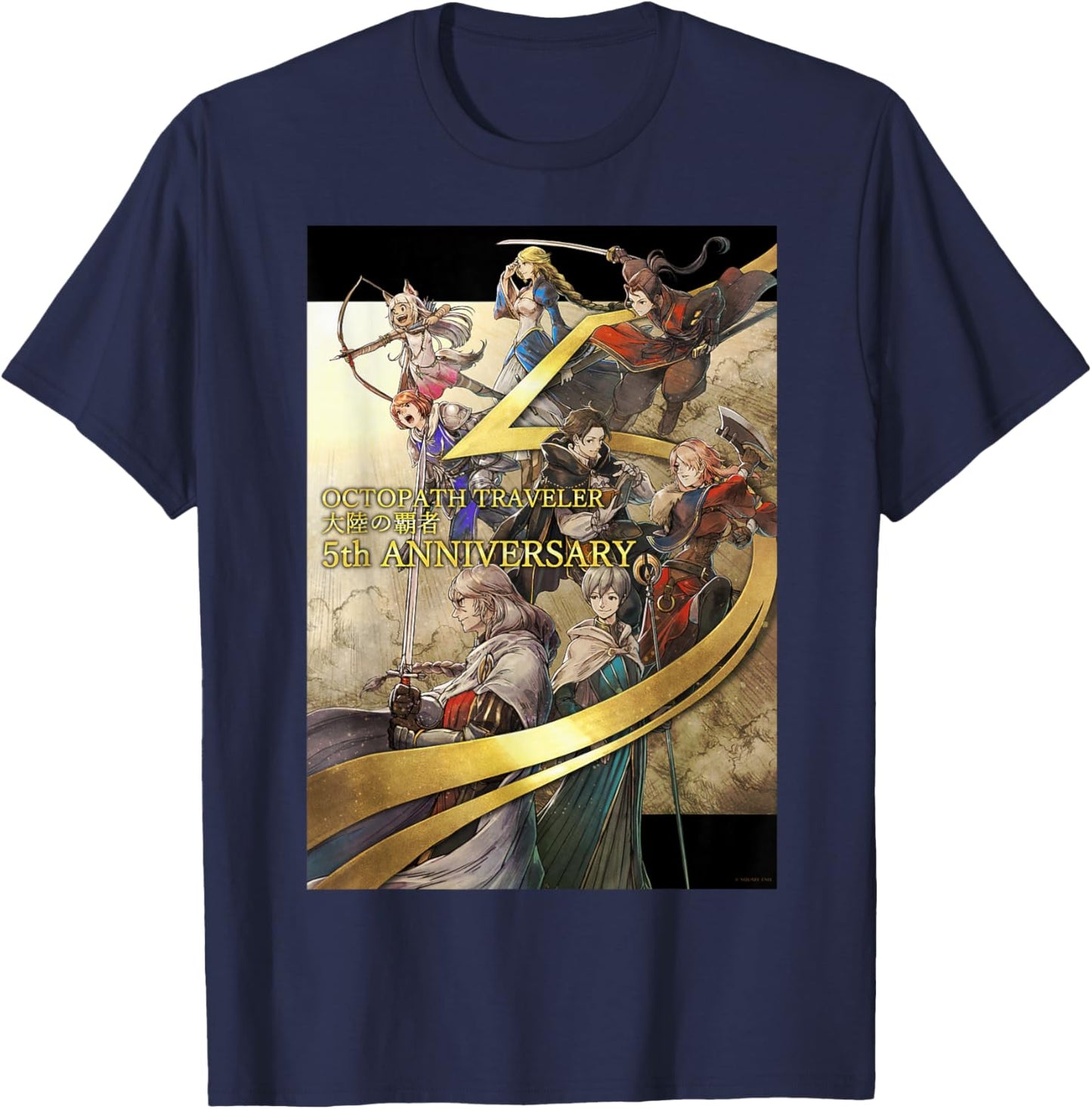 OCTOPATH Traveler: COTC - 5th Anniversary T-Shirt - T-Shirt | Navy