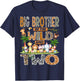 Big Brother of The Wild & Two 2nd Birthday Boy Safari Jungle T-Shirt - T-Shirt | Navy