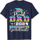 Proud Dad of Kindergarten Graduate 2024 Graduation Dad T-Shirt - T-Shirt | Navy