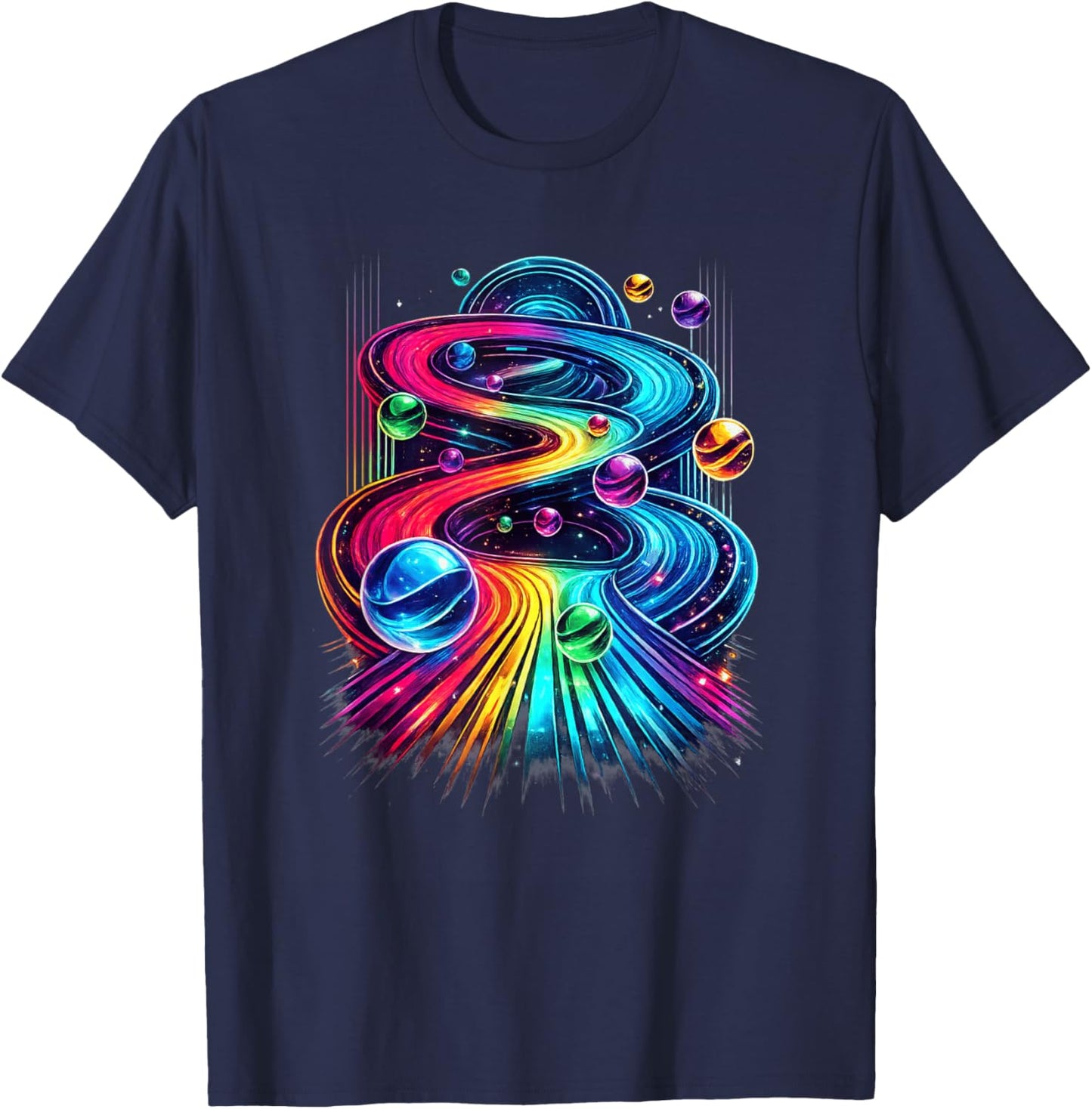 Marble Racing Track Marble Race Game Playing Marbles Expert T-Shirt - T-Shirt | Navy