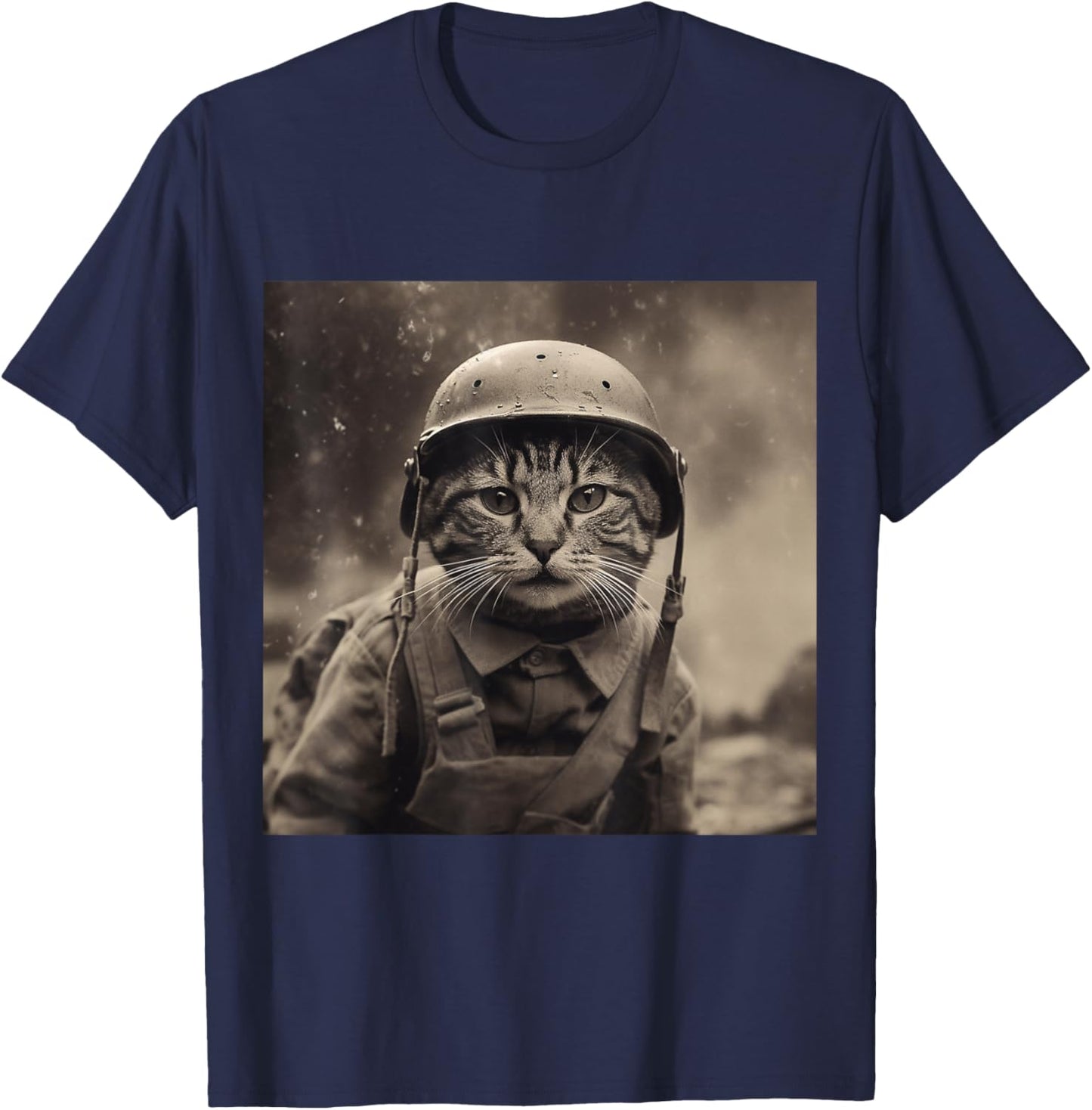 WW2 historical accurate photography cat Weird Funny Women T-Shirt - T-Shirt | Navy