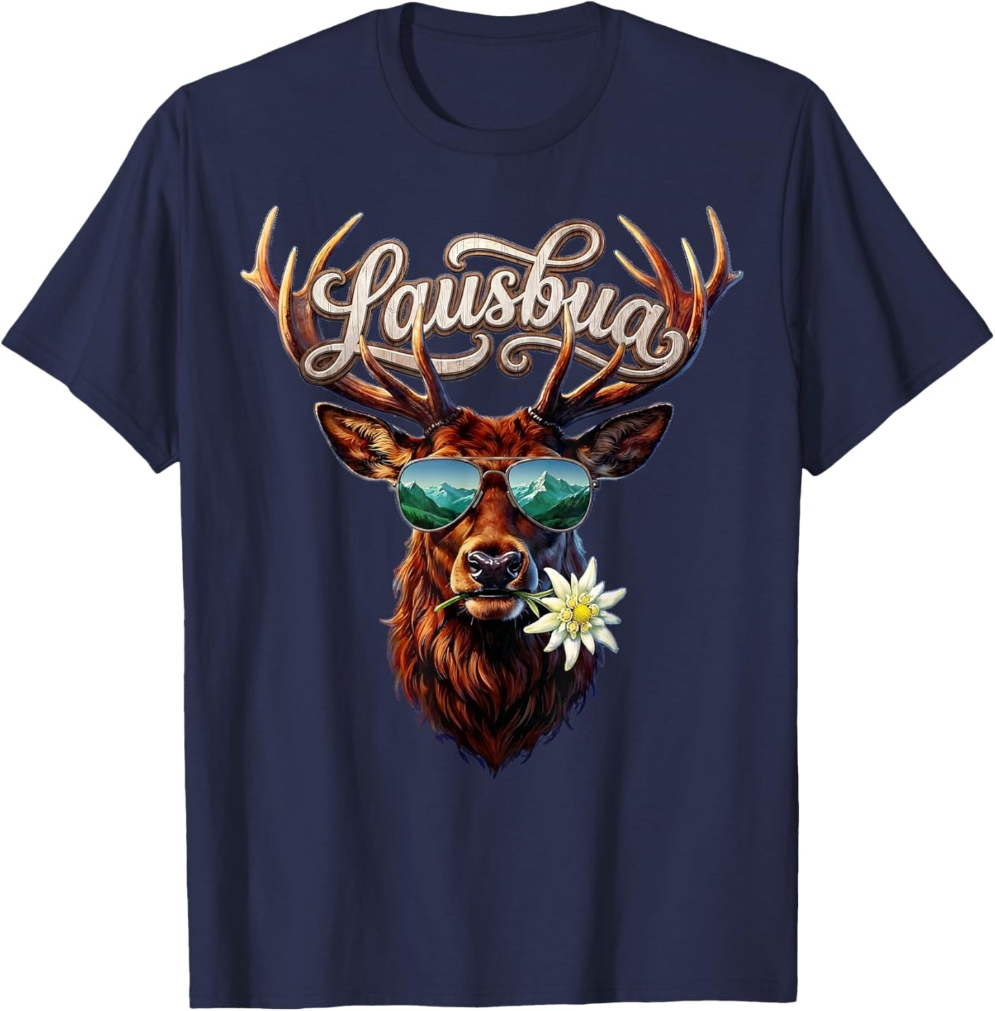 Lausbua Kinder Trachtenshirt Herren Jungen Trachten T-Shirt - T-Shirt | Navy