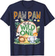 Paw Paw Of The Wild One Safari Jungle 1St Birthday Party T-Shirt - T-Shirt | Navy