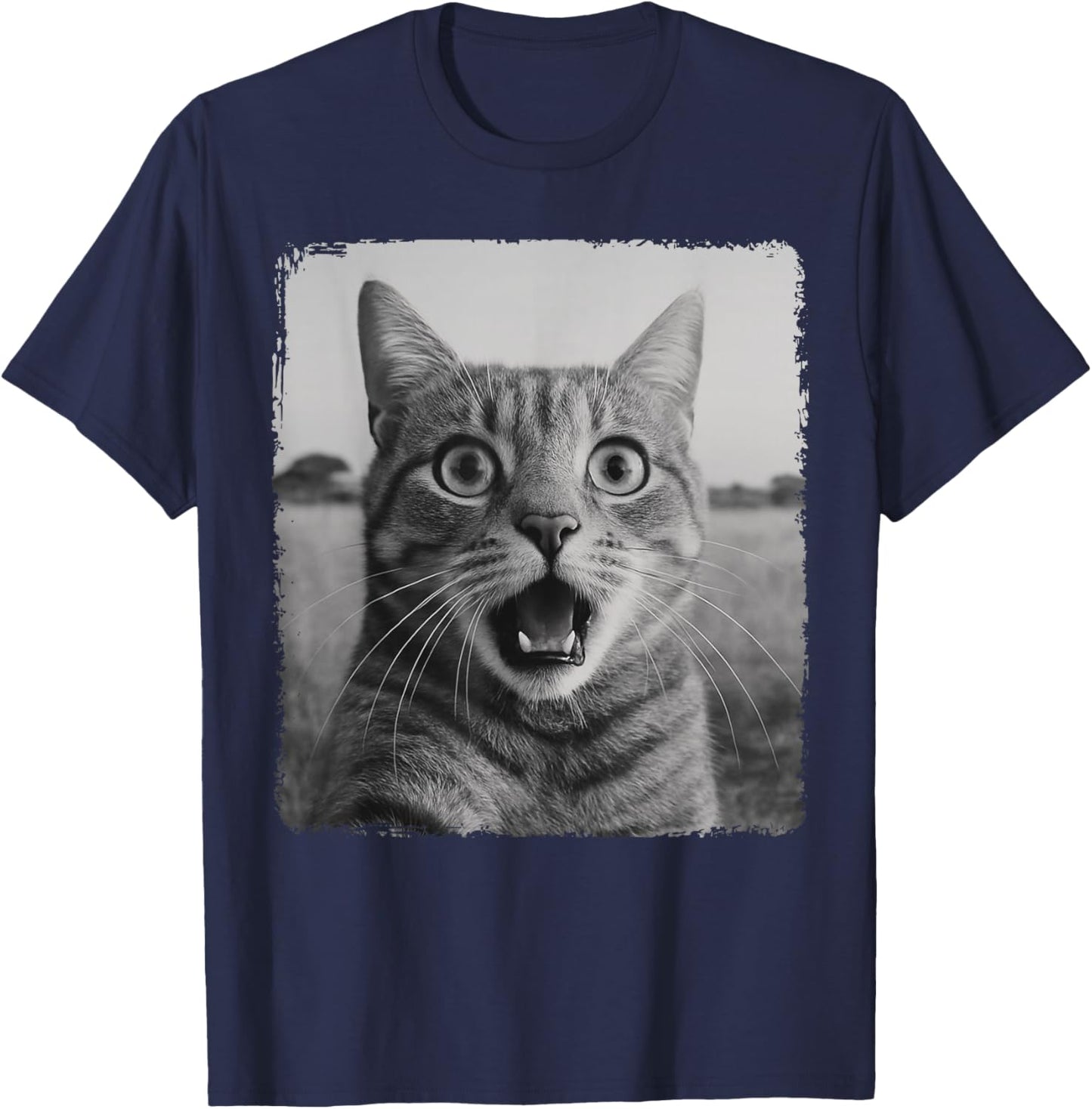 Funny Cat Selfie Meme Graphic Women Kids T-Shirt - T-Shirt | Navy