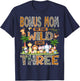 Bonus Mom of The Wild & Three 3rd Birthday Boy Safari Jungle T-Shirt - T-Shirt | Navy