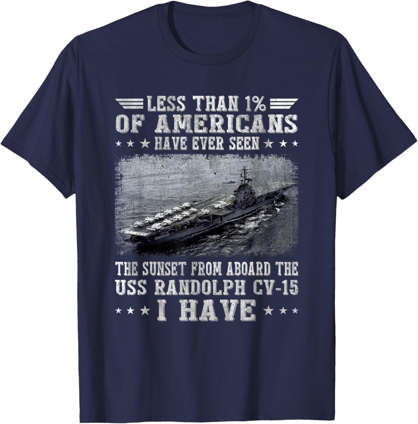 USS Randolph CV-15 Aircraft Carrier Sailor Veterans Day Papa T-Shirt - T-Shirt | Navy