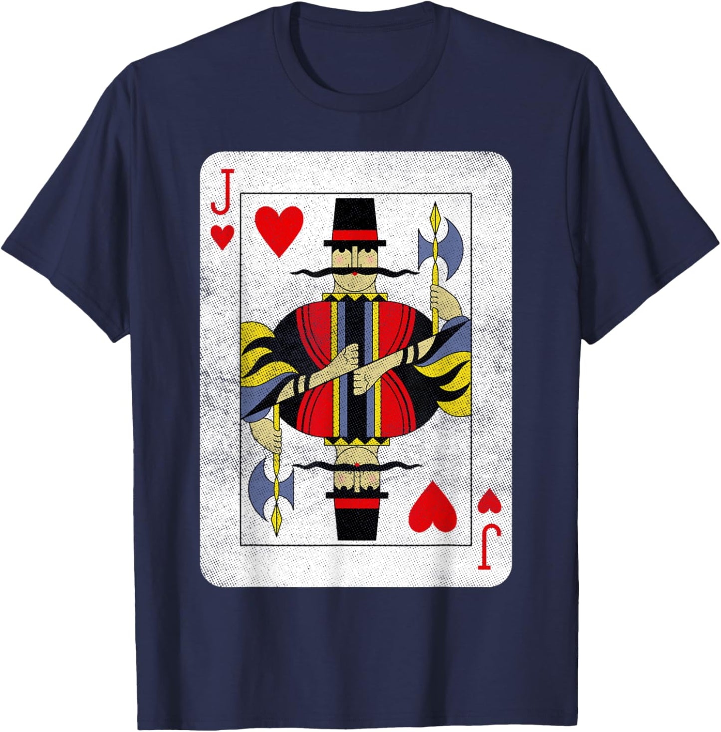 Jack of Hearts Playing Cards Halloween Party Costume Vintage T-Shirt - T-Shirt | Navy