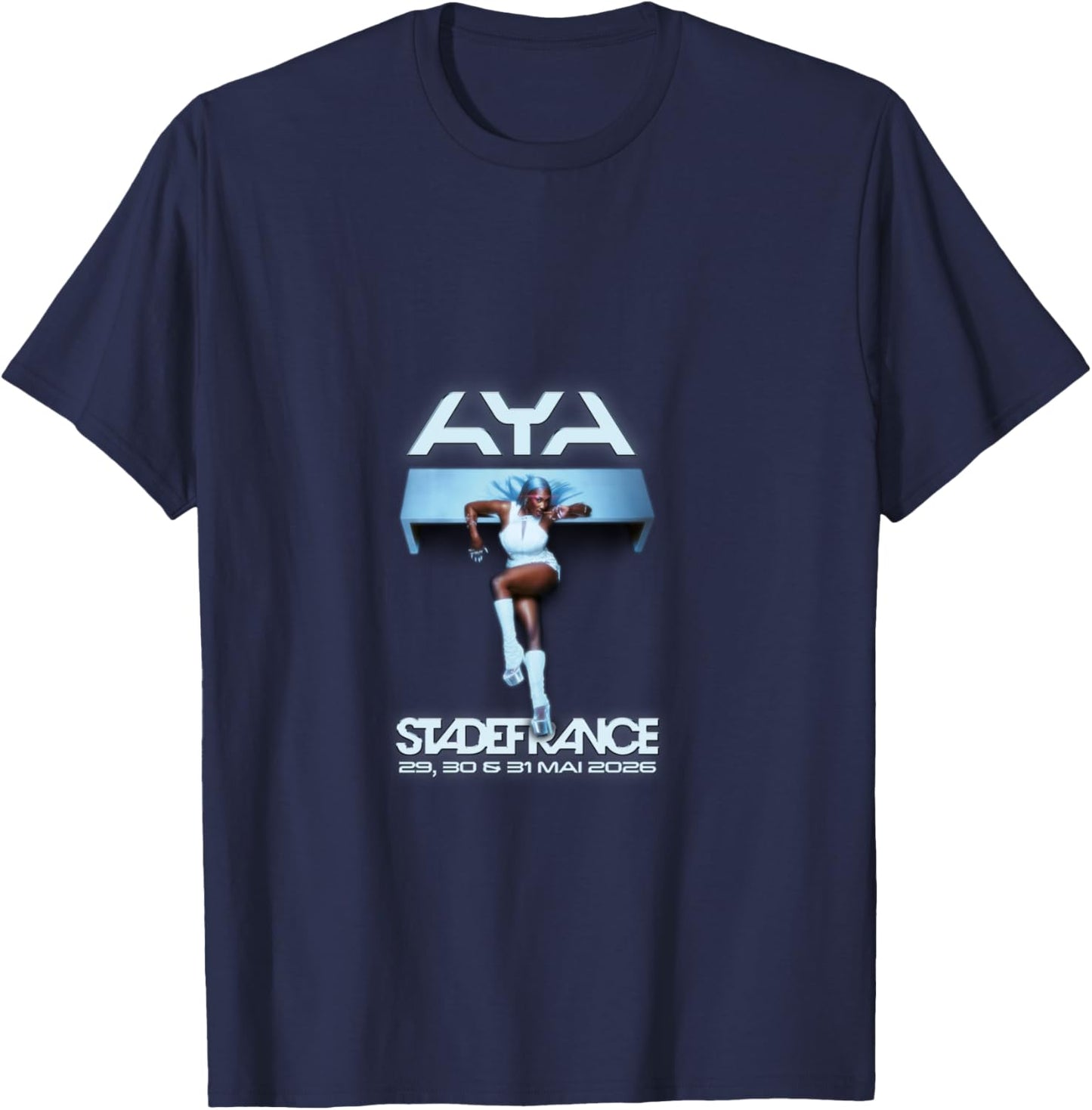 Aya Nakamura Merch Officiel Tournée Stade de France 2026 Manche Longue T-Shirt - T-Shirt | Navy