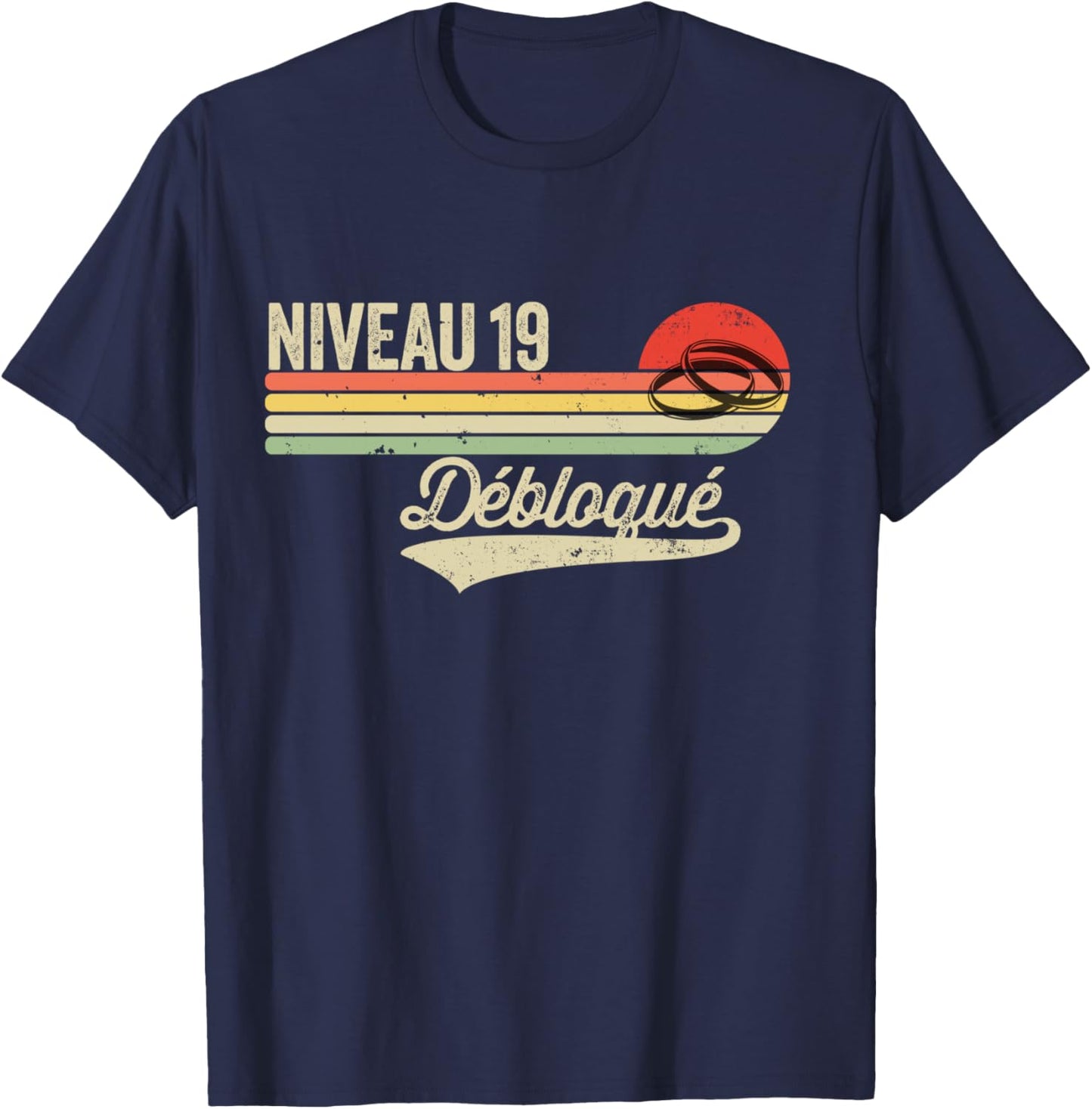 Idée Cadeau Humour Noces de Cretonne - 19 Ans de Mariage Manche Longue T-Shirt - T-Shirt | Navy