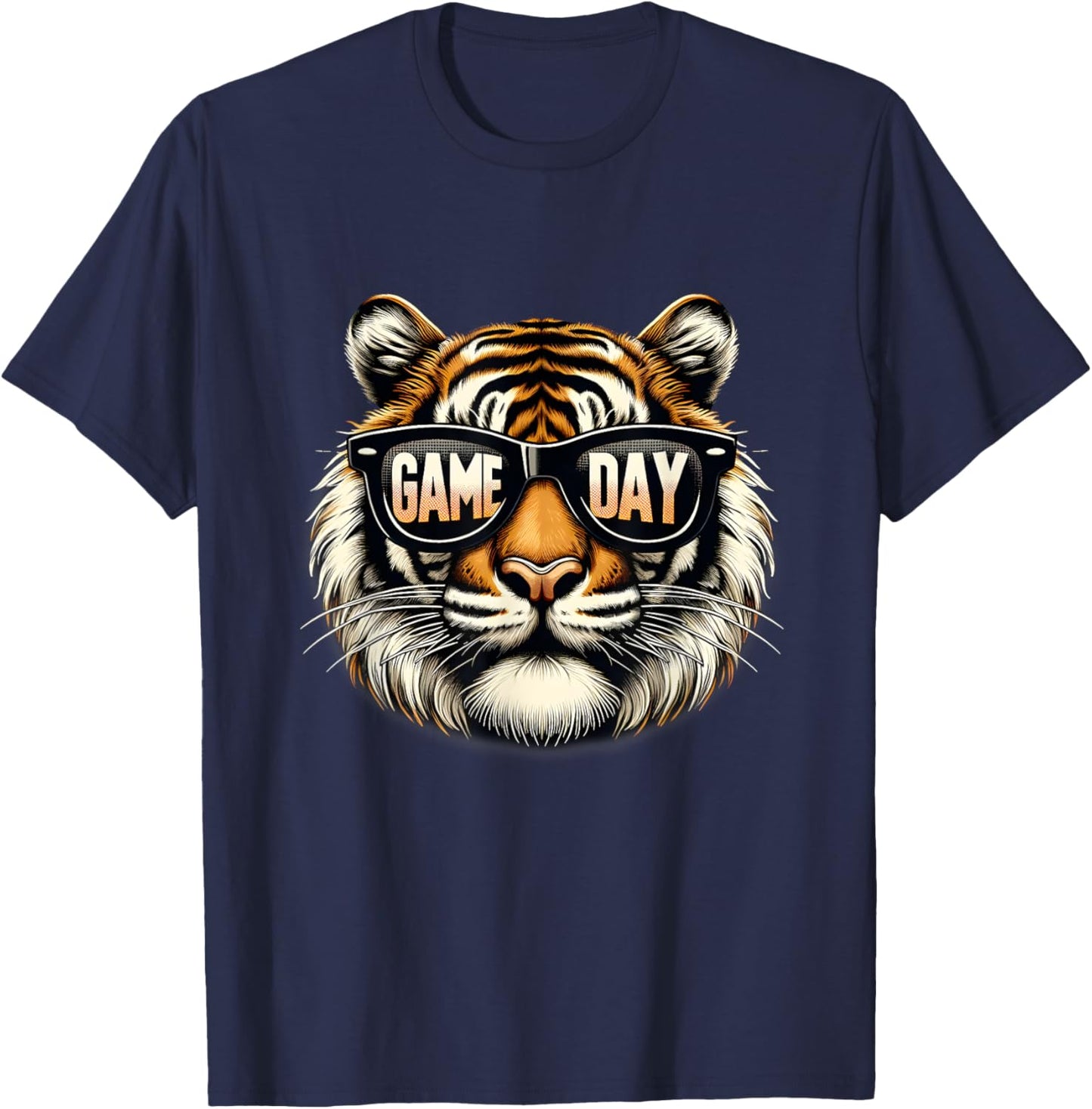 American Football Game Day Thanksgiving Tiger Cool Touchdown T-Shirt - T-Shirt | Navy