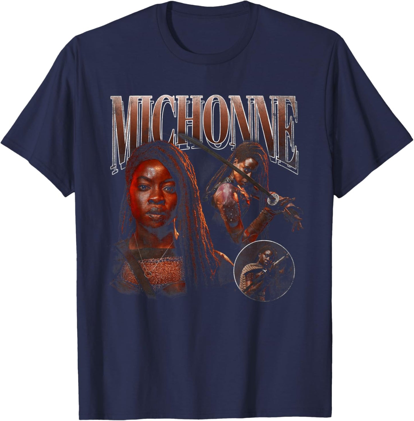 The Walking Dead - The Ones Who Lived Michonne Homage T-Shirt - T-Shirt | Navy