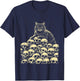 Women's Occult Witchy Dark Academia Gothic Skeleton Cat Goth T-Shirt - T-Shirt | Navy