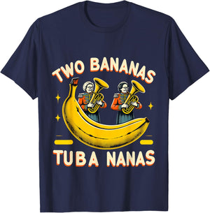 Two Bananas Tuba Nanas Marching Band Musician T-Shirt - T-Shirt | Navy