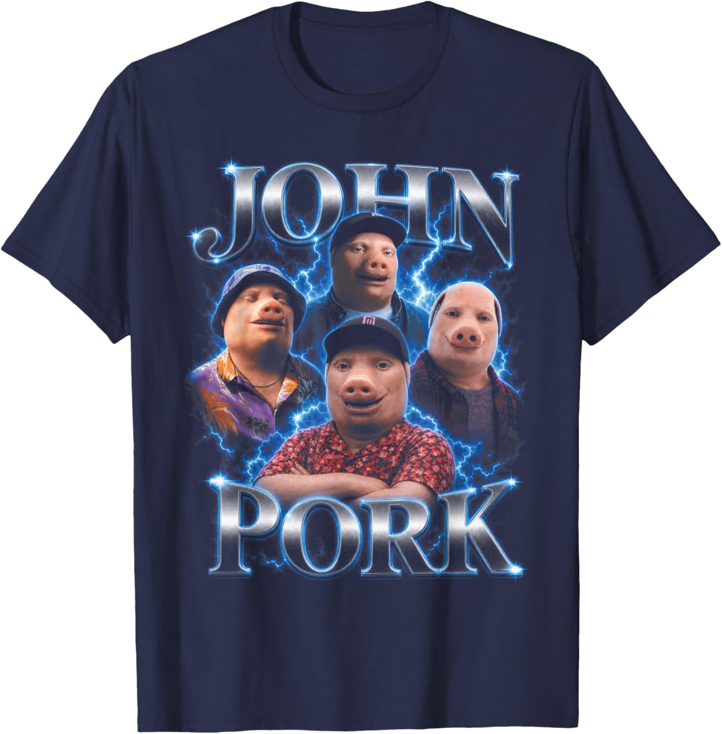 John Pork Gen Alpha Brainrot Meme Drôle T-Shirt - T-Shirt | Navy
