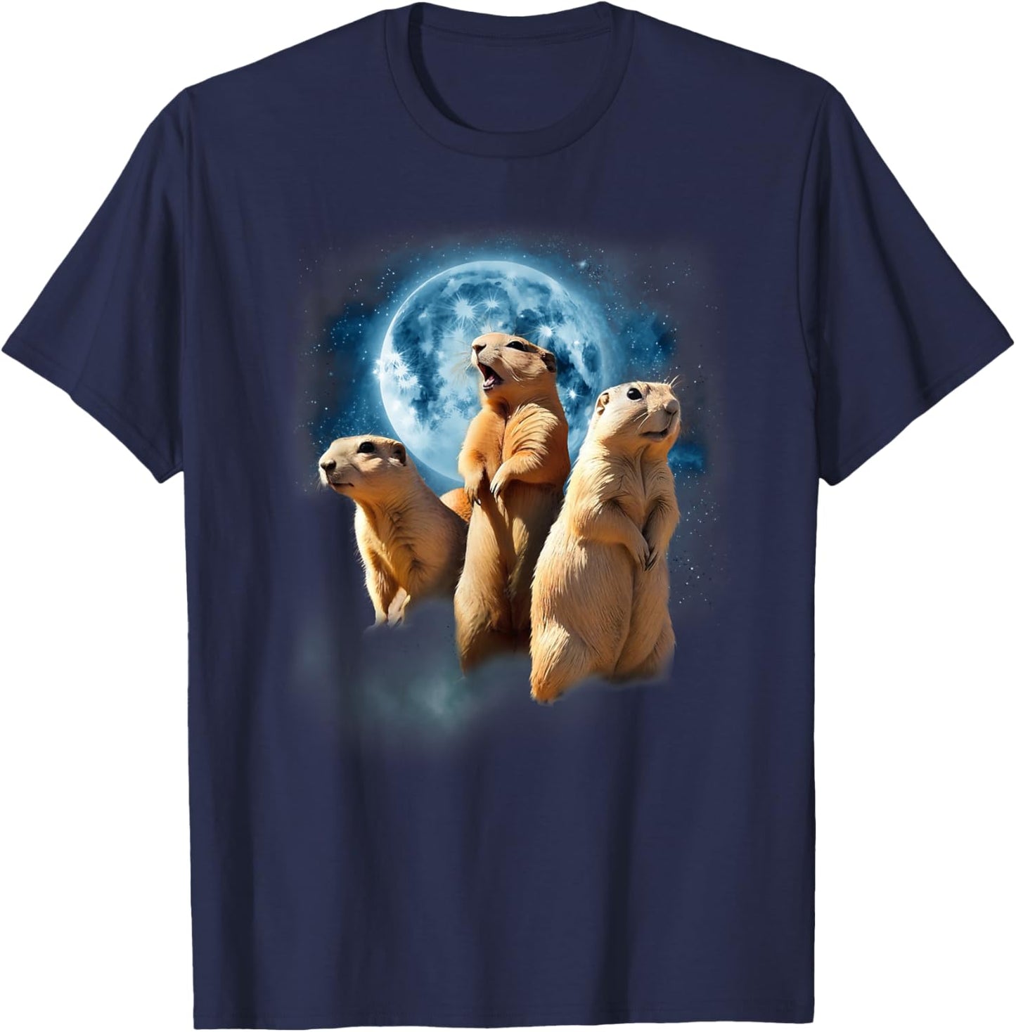Prairie Dog Shirt - Howling at the Moon Prairie Dog Men Women Kids T-Shirt - T-Shirt | Navy