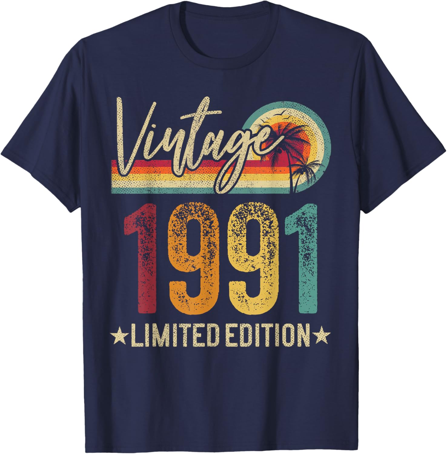 Retro 1991 35 Years Old 35th Birthday Vintage Men Women T-Shirt - T-Shirt | Navy