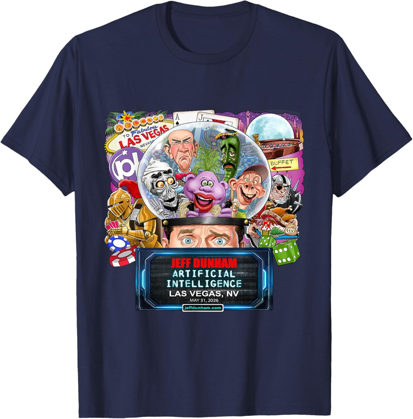 Jeff Dunham Las Vegas, NV (2026) T-Shirt - T-Shirt | Navy