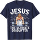 Jesus The Ultimate Deadlifter Christian Gym Weightlifting T-Shirt - T-Shirt | Navy
