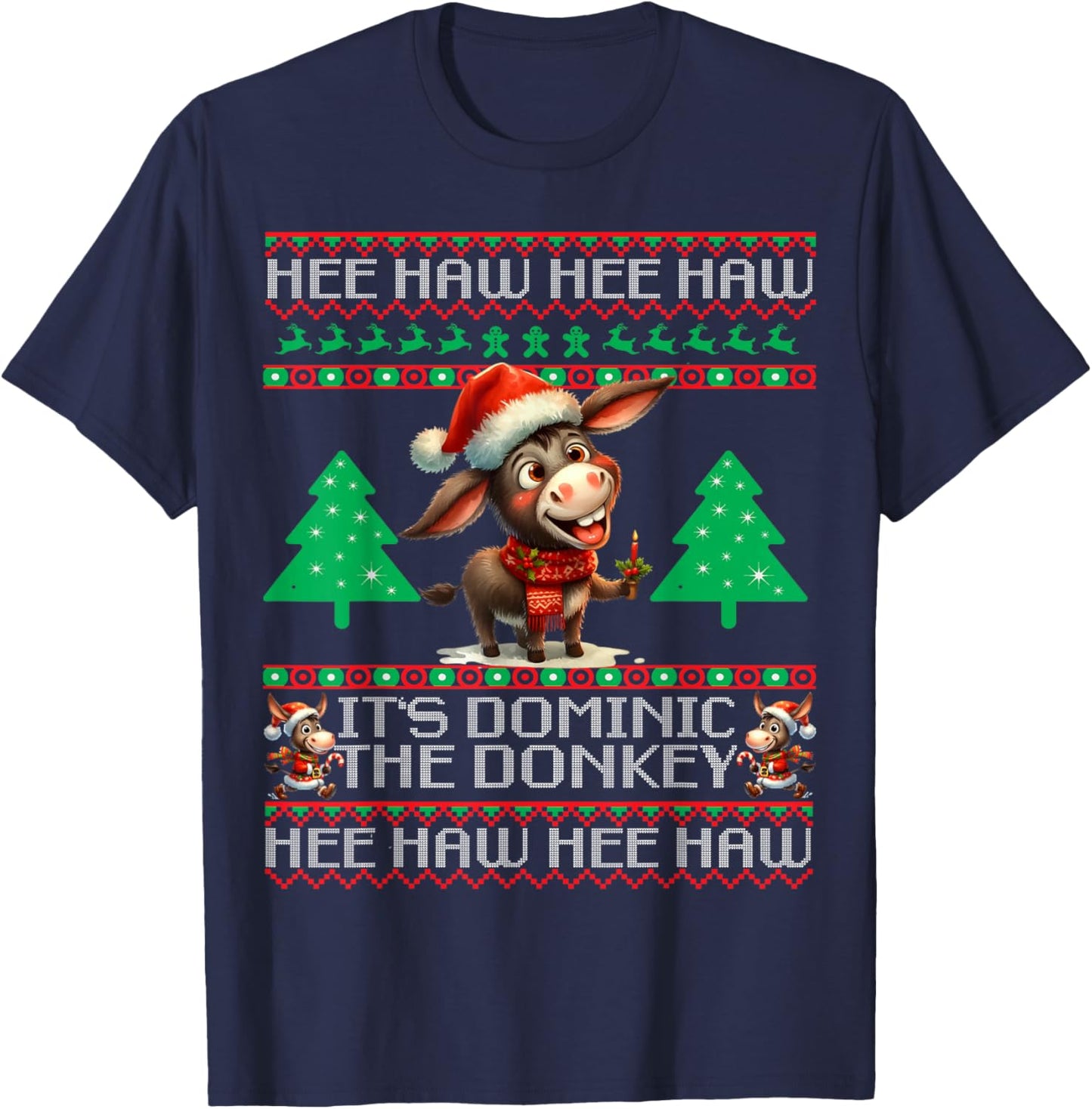 Funny Christmas Italian Christmas Donkey Dominic The Donkey T-Shirt - T-Shirt | Navy