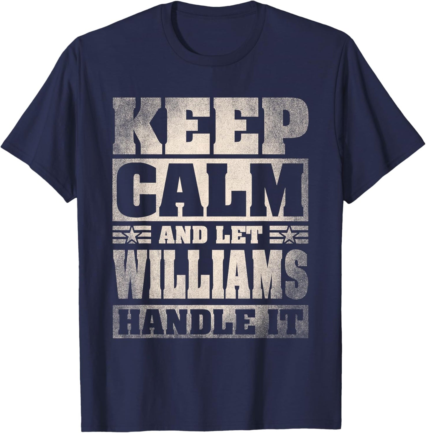 Williams Name Shirt Personalized Williams Last Name T-Shirt - T-Shirt | Navy