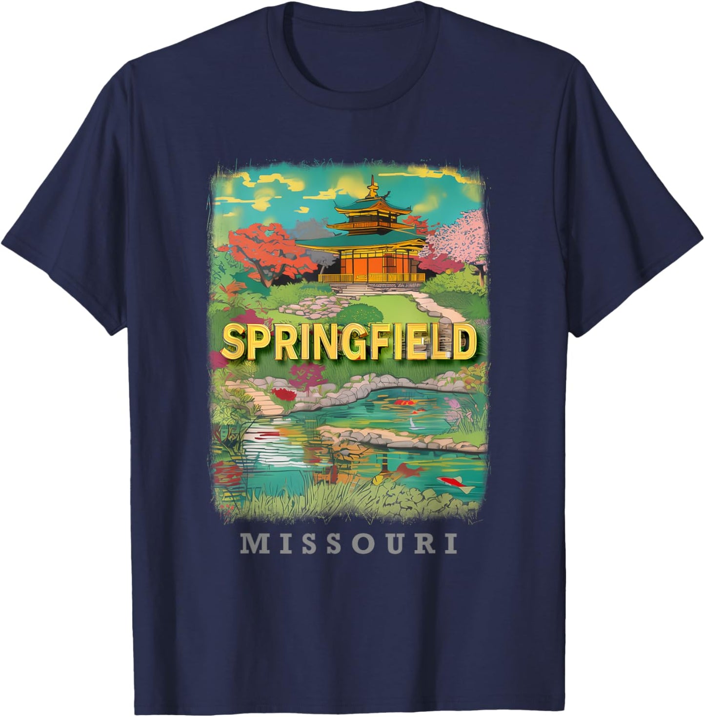 Springfield Missouri MO Urban Greenery and History SD769 T-Shirt - T-Shirt | Navy