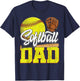 Dad Softball -Yellow Softball Dad Love Softball Player T-Shirt - T-Shirt | Navy