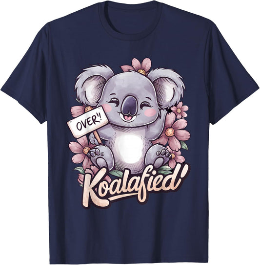 Over Koalafied Cute Girls Colorful Koala bear Kids Toddlers T-Shirt - T-Shirt | Navy